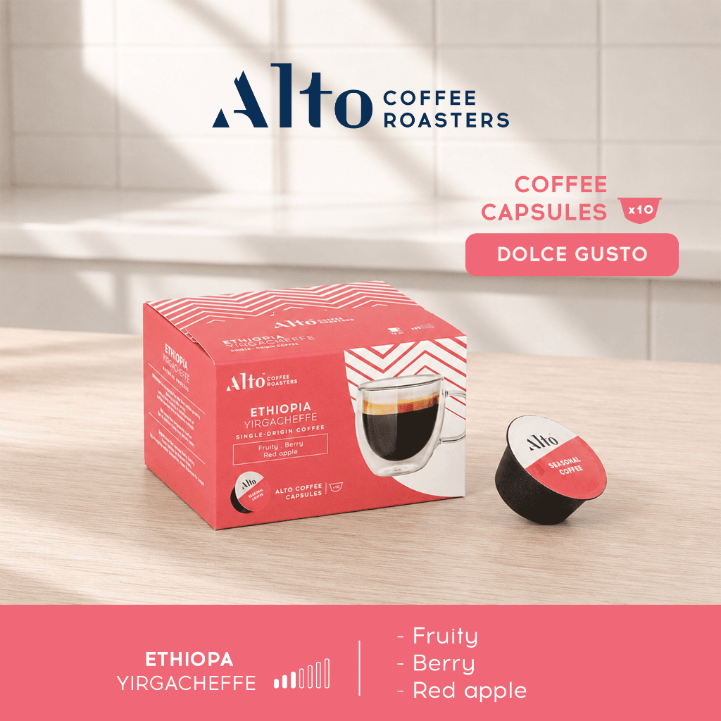 Alto Coffee กาแฟแคปซูล Ethiopia Yirgacheffe สำหรับเครื่อง Nescafe Dolce Gusto (10 แคปซูล)
