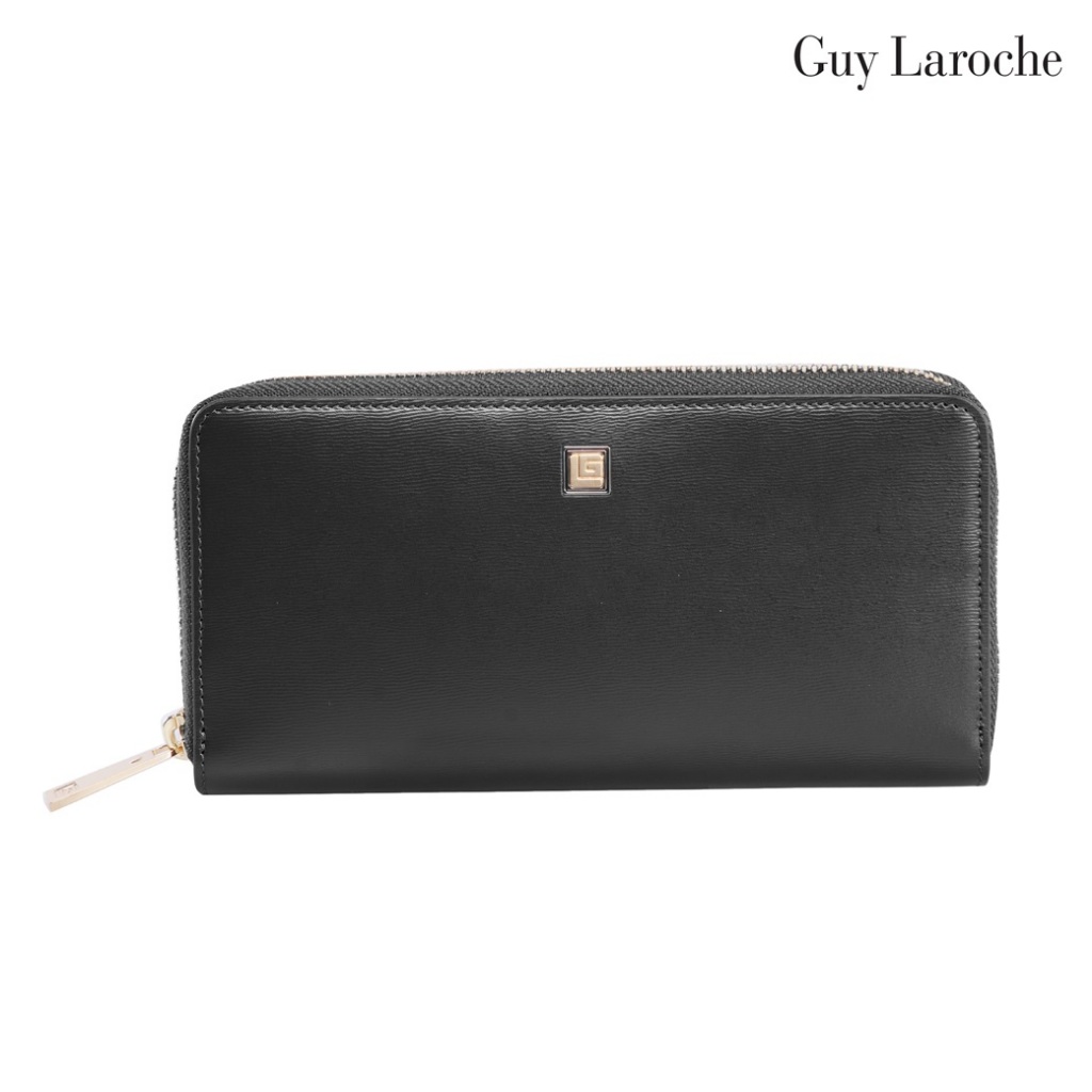 Guy Laroche محفظة نسائية طويلة بسحاب دائري — أسود — صورة 3