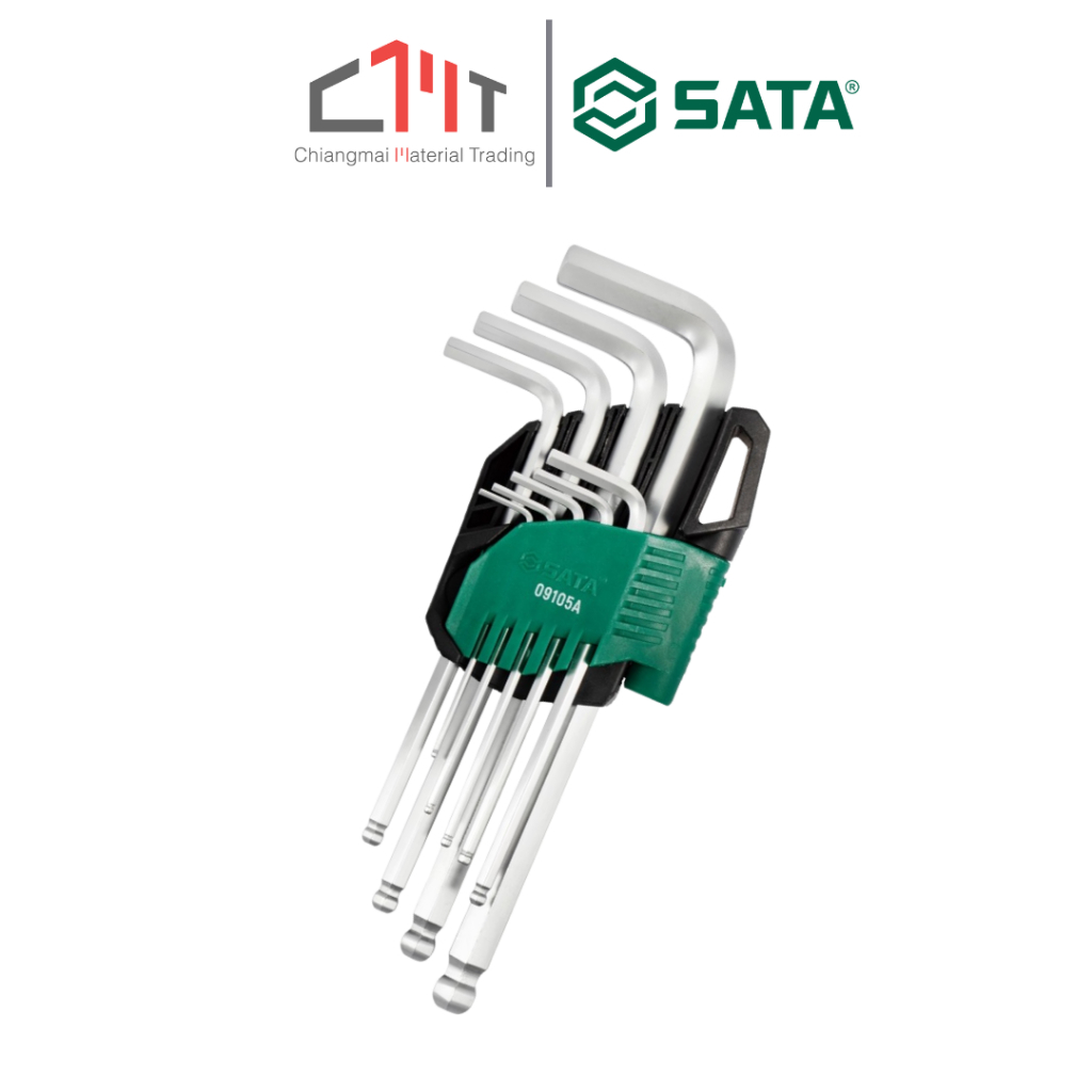 SATA ชุดประแจหกเหลี่ยมหัวบอล ยาว  9 ชิ้น No.09105A