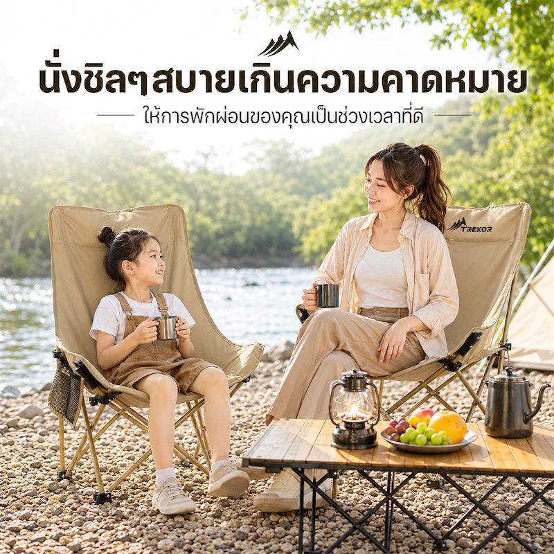 🏆ซื้อ1แถม1🏆เก้าอี้แคมป์ปิ้ง เก้าอี้สนามพับได้ อลูมิเนียม แถมถุงเก็บ รับน้ำหนัก 220กก แคมป์ปิ้ง พนักพิงสูง thumbnail 8
