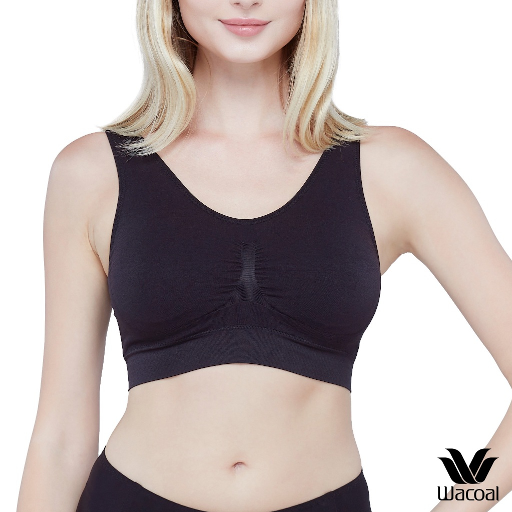 Wacoal Surprise Seamless Bra เสื้อชั้นใน ทอไร้ตะเข็บ แบบสวมหัว รุ่น WH9C24 สีดำ (ฺBL)