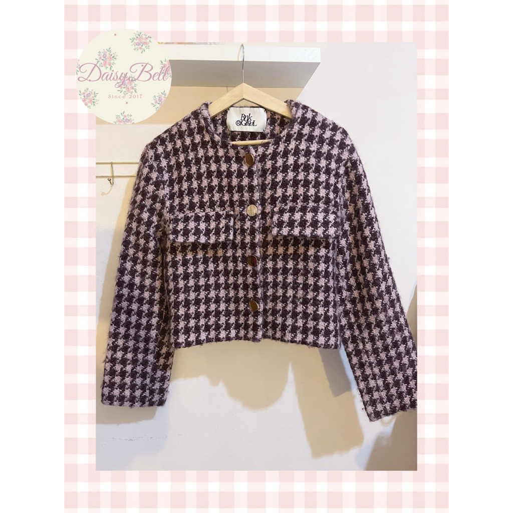 Bnk Milan Tweed Jacket สีน้ำตาล-ชมพู {used}