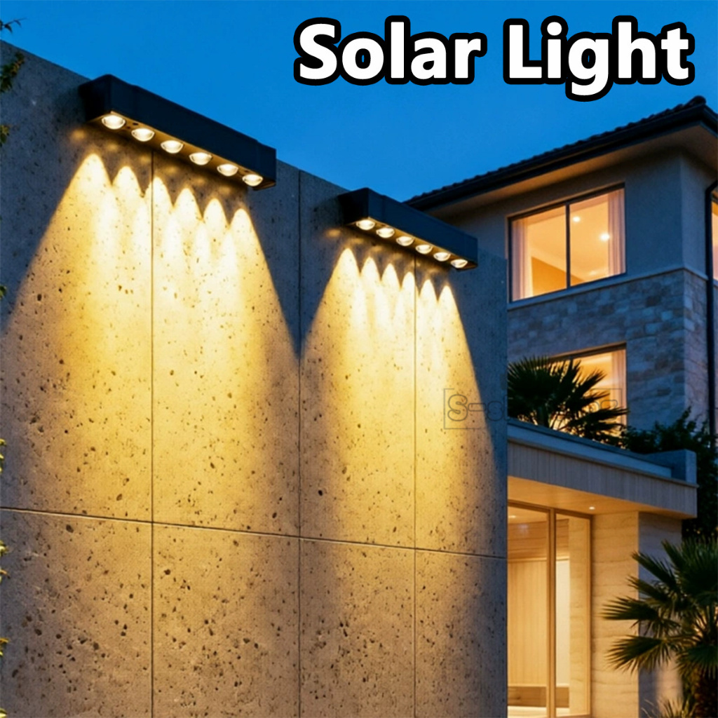 1PCS BD76 3ระบบไฟ ไฟโซล่าเซลล์ Solar light 6 LED ติดบันไดหน้าบ้าน รั้วบ้าน ติดผนัง เพิ่มความสวยงาม