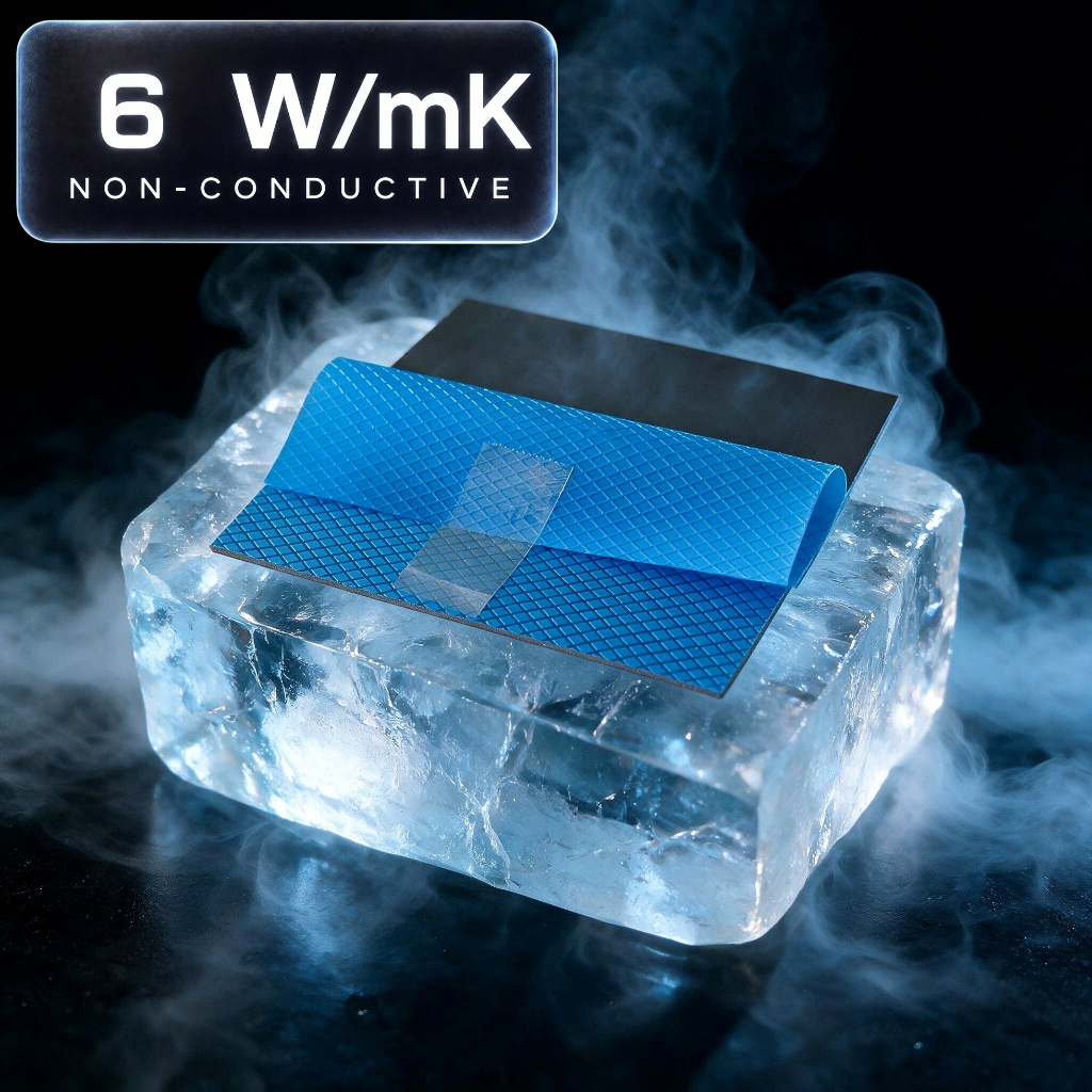6 W/m.k [เกรดช่างเลือกใช้] Thermal Pad Pro แผ่นระบายความร้อน แปะแรม ภาคจ่ายไฟ การ์ดจอ Notebook M.2 CryoCore เย็นสุดขั้ว