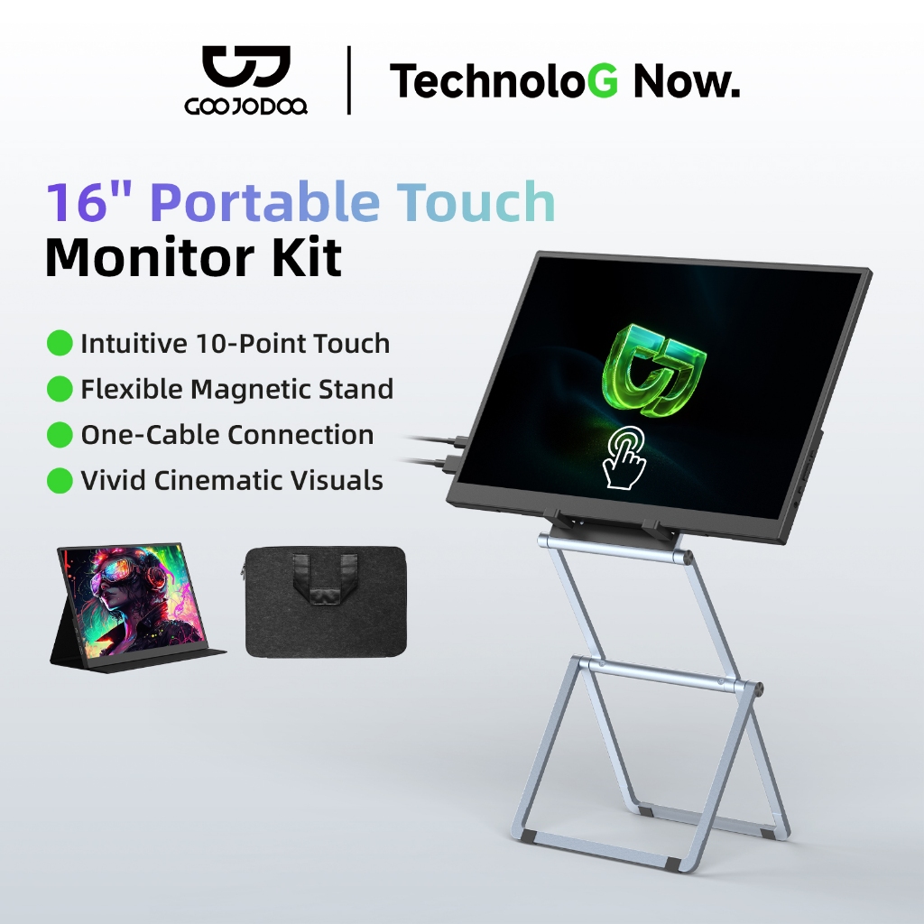 GOOJODOQ 16 Inch Portable Extended Screen Adjustable Magnetic Bracket 120Hz High Refresh Rate Immers