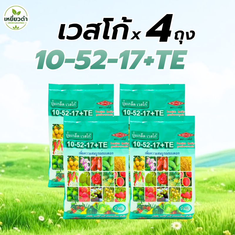 [4ถุง] ปุ๋ยเกล็ดเปิดตาดอก 10-52-17 เวสโก้ 1 กก. ปุ๋ยเร่งดอก เร่งสะสมอาหาร กระตุ้นพืชออกดอก ดอก