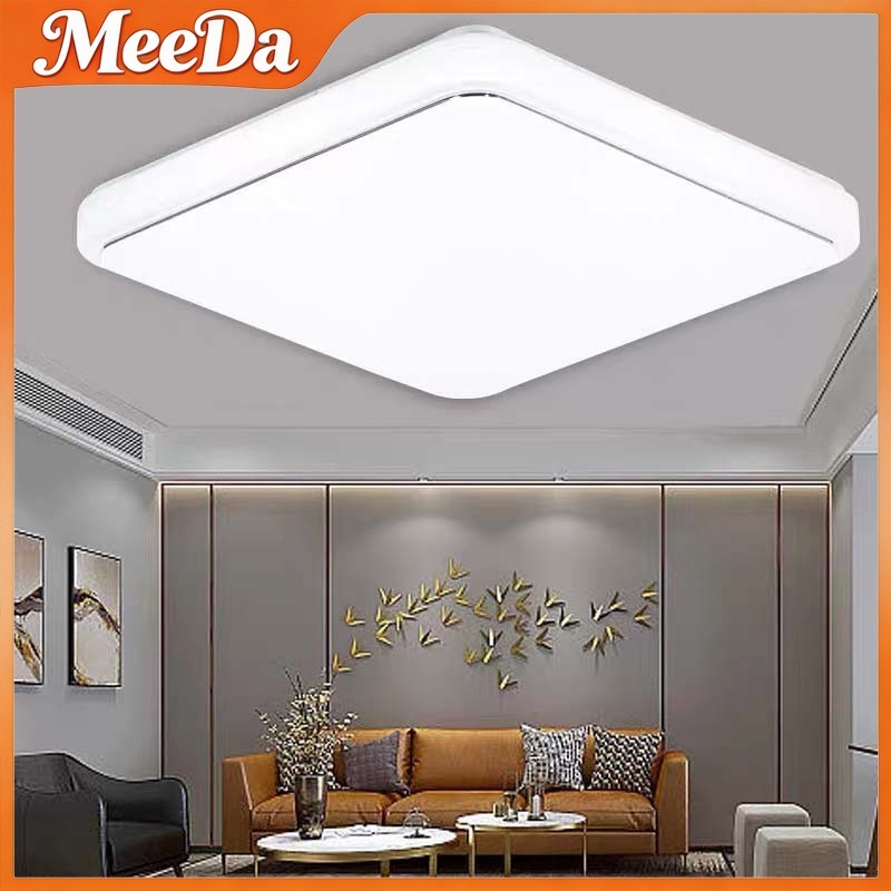 MeeDa โคมไฟเพดาน LED โคมไฟเพดานทรงสี่เหลี่ยม 36/48/72W 3 สี ไฟติดเพดาน สำหรับห้องนอน ห้องนั่งเล่น