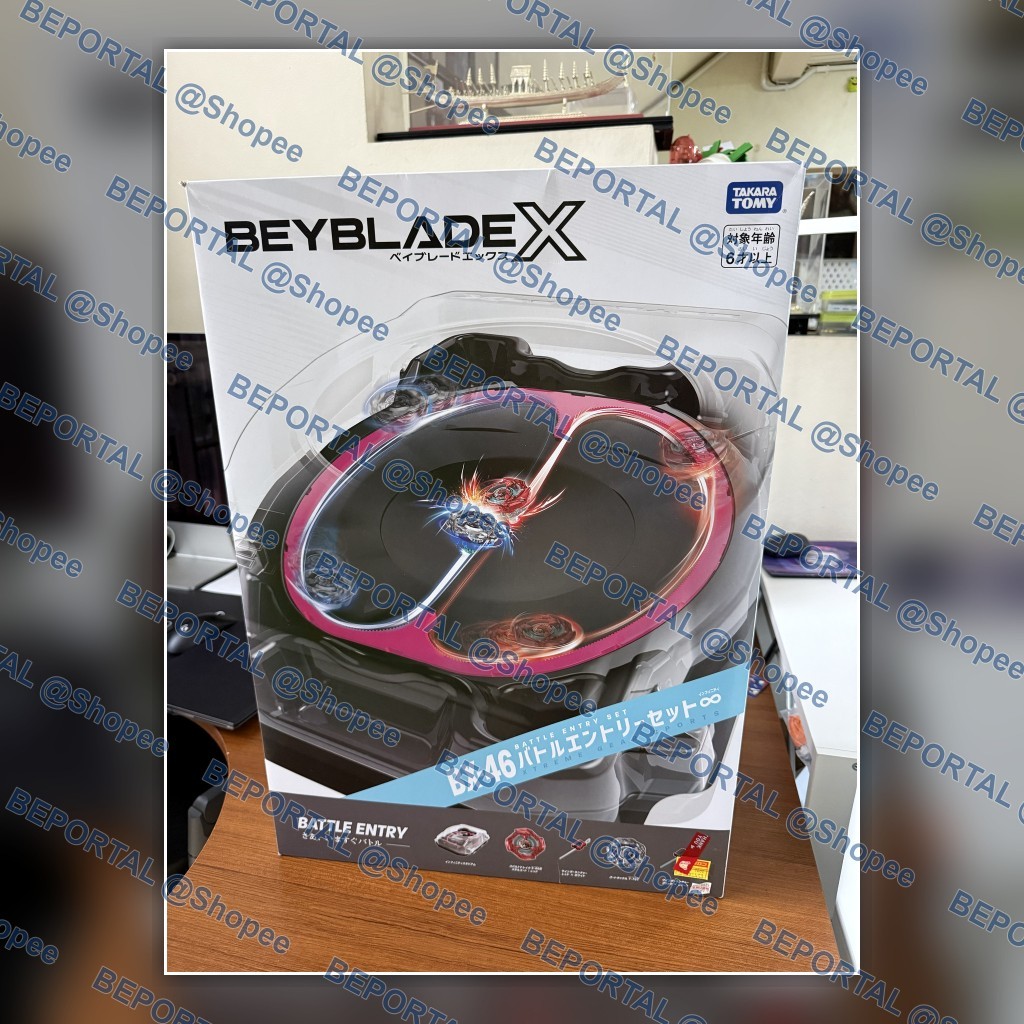 พร้อมส่ง Takara Tomy Beyblade X BX-46 Battle Entry Set Infinity สนาม + เบย์ 2 ลูก + Launcher 2 อัน ข