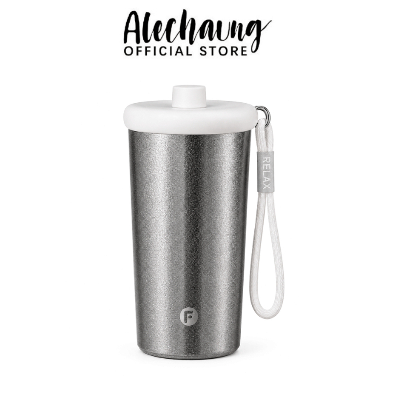 Alechaung แก้วเก็บอุณหภูมิ แก้วน้ำสแตนเลส insulated coffee mug หลอดพร้อมฝาครอบกันฝุ่น รองรับการดื่ม 2 รูปแบบ กันรั่ว