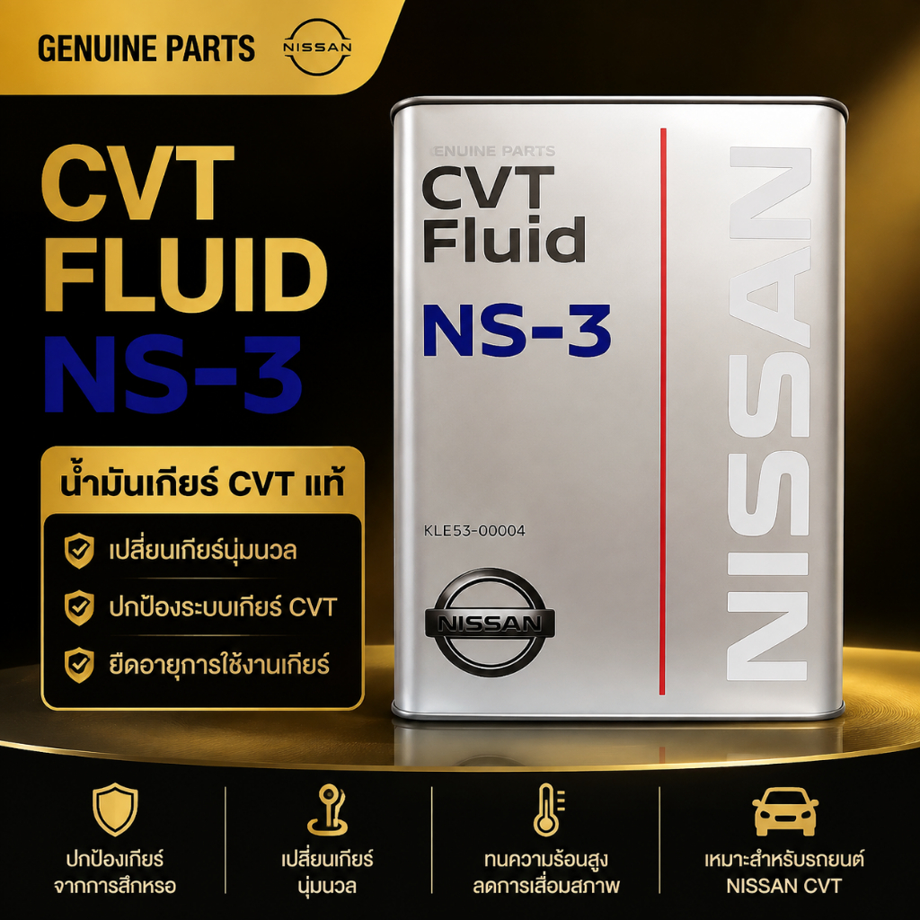 🚚น้ำมันเกียร์ CVT NS‑3 Nissan 4L ลิตร KLE53‑00004 น้ำมันเกียร์ออโต้