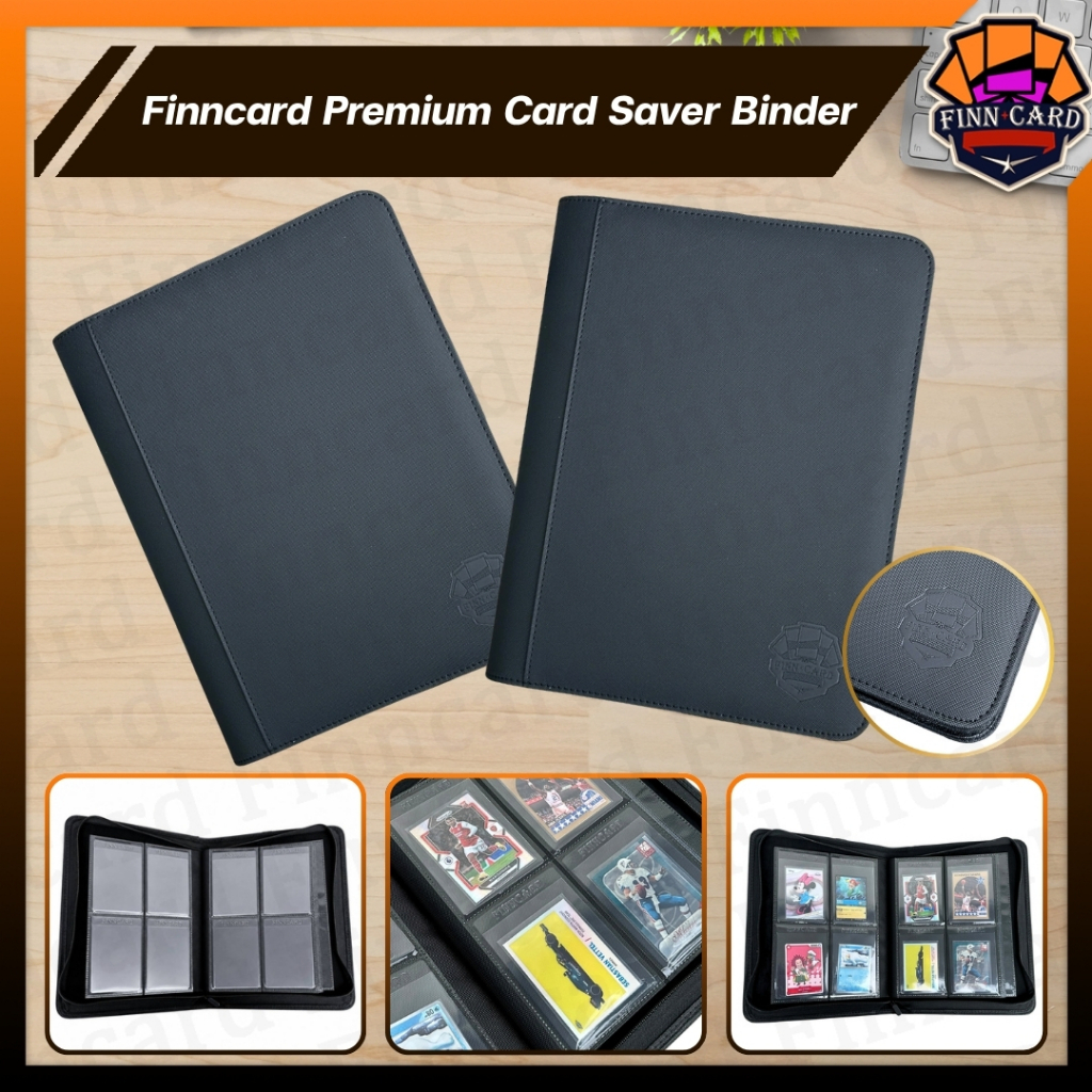 Finncard Premium Card Saver Binder  แฟ้มซิป สำหรับเก็บ Card Saver- Semi Rigid เตรียมรอส่งเกรด แบบ4ช่