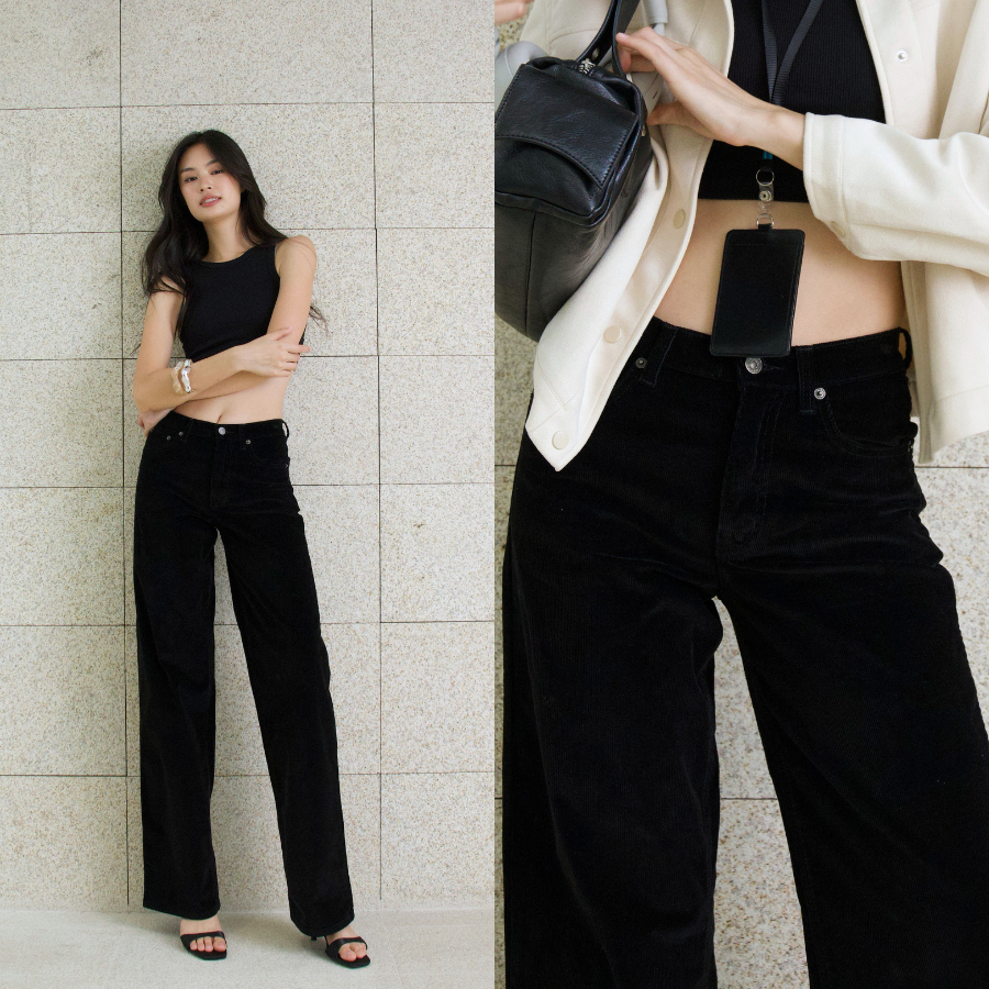 กางเกง NUMGEN BA11-BA12 กางเกงผ้าลูกฟูกขากระบอกเอวกลางค่อนต่ำ รุ่น Caro Corduroy Pants - ผ้ายืด รูปที่ 2