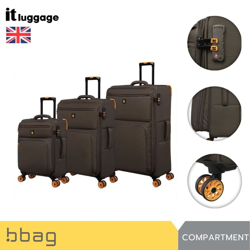 IT Luggage กระเป๋าเดินทางผ้า 20/24/28 นิ้ว รุ่น Compartment 3149 น้ำหนักเบา ซิปขยาย 25% 8 ล้อ TSA Lo