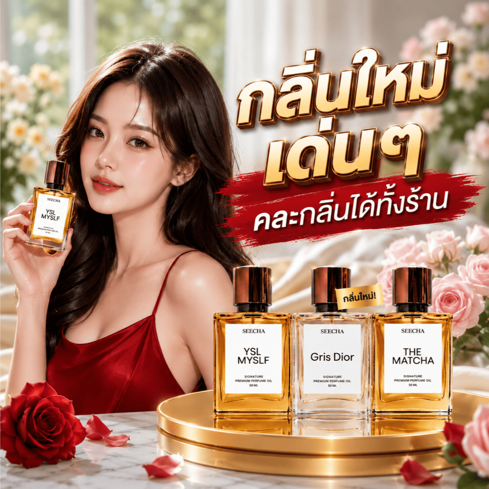 น้ำหอมออยล์สีชา SEFCHA กลิ่นใหม่ล่าสุด คละกลิ่นได้ 50ml.