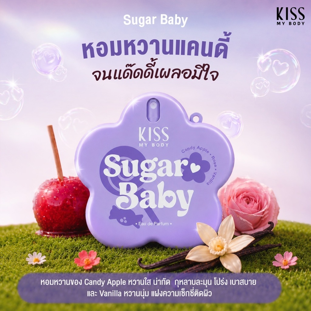 [ใหม่!] Kiss My Body Bloom Bloom Love น้ำหอมดอกไม้ น้ำหอมพวงกุญแจ กลิ่น SUGAR BABY น้ำหอม EDP หวานแค