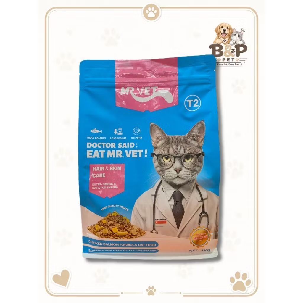 MR.VETอาหารแมวสูตร T2 T3 T4 ขนาด1kg