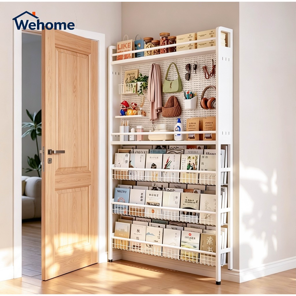 Wehome ชั้นวางแคบ 5 ชั้น เก็บของครัว‑ห้องน้ำ ใช้พื้นที่หลังประตู ติดตั้งง่าย ไม่ต้องเจาะผนัง ประหยัด