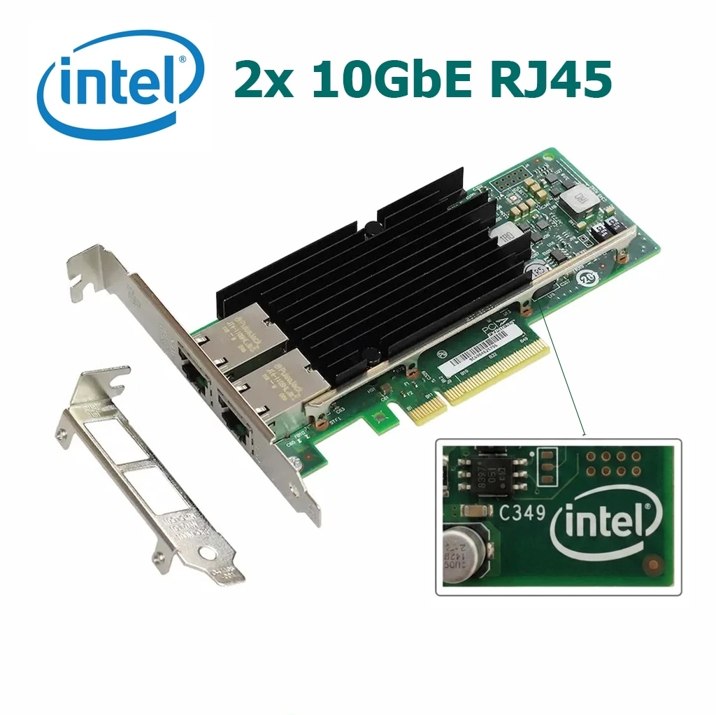 Ethernet LAN Card 10G 2 port PCI-E Intel X540-T2 X550-T2 Network Dual Port การ์ดเครือข่าย การ์ดแลน E