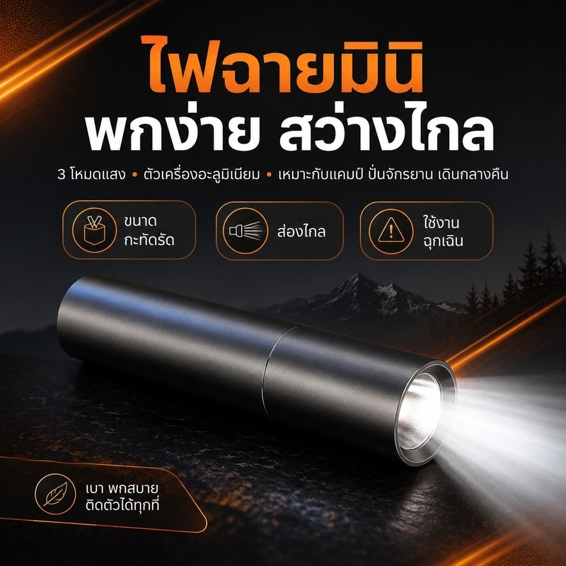 LY ไฟฉาย LED แบบชาร์จไฟได้ ชาร์จผ่าน USB Type-C ความสว่างสูง P500 ไฟแสดงสถานะแบตเตอรี่ ตัวเรือนทำจากอลูมิเนียมอัลลอย