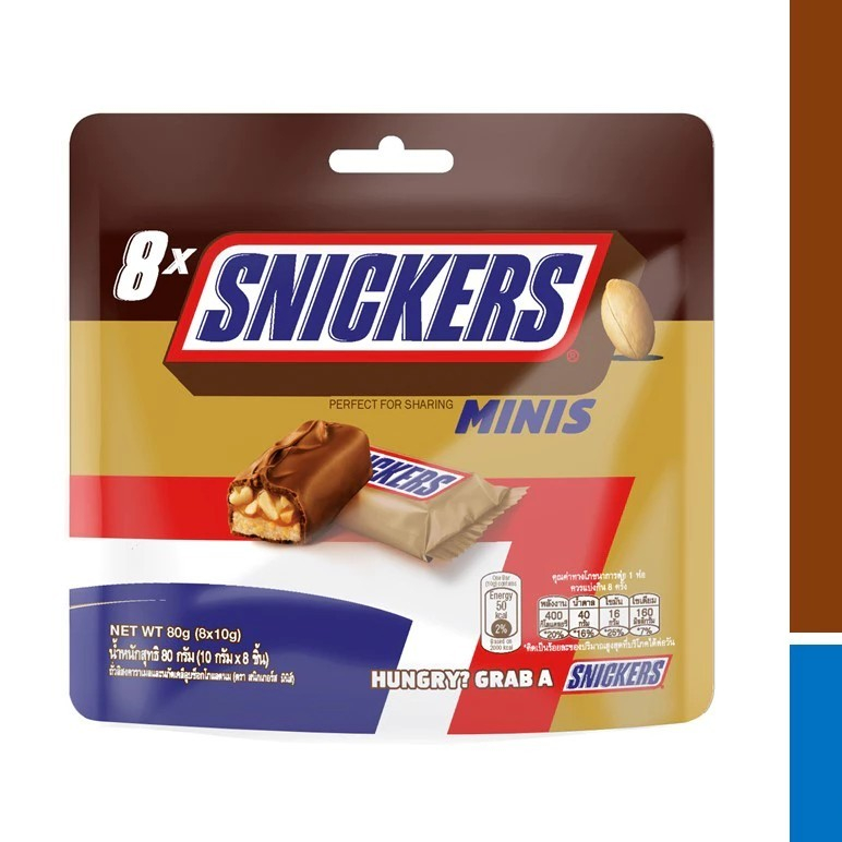 Snickers  Snickers Peanut Bar Share Bag สนิกเกอร์สรสออริจินัล 80 กรัม 8 ชิ้น