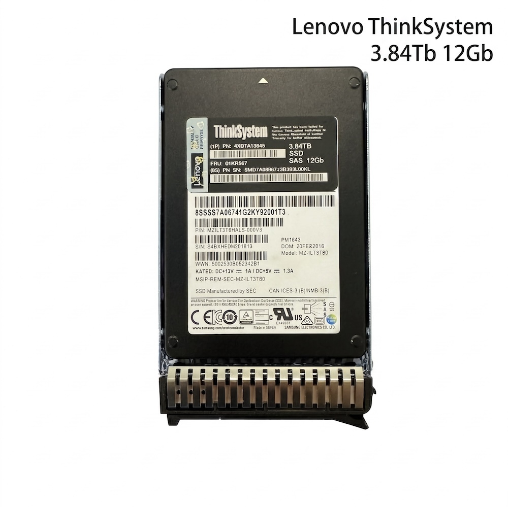 Lenovo 3.84TB SAS 12Gb/s 2.5 SSD ThinkSystem (Samsung PM1643 / MZ-ILT3T80) พร้อม Caddy แท้ ออก VAT ไ