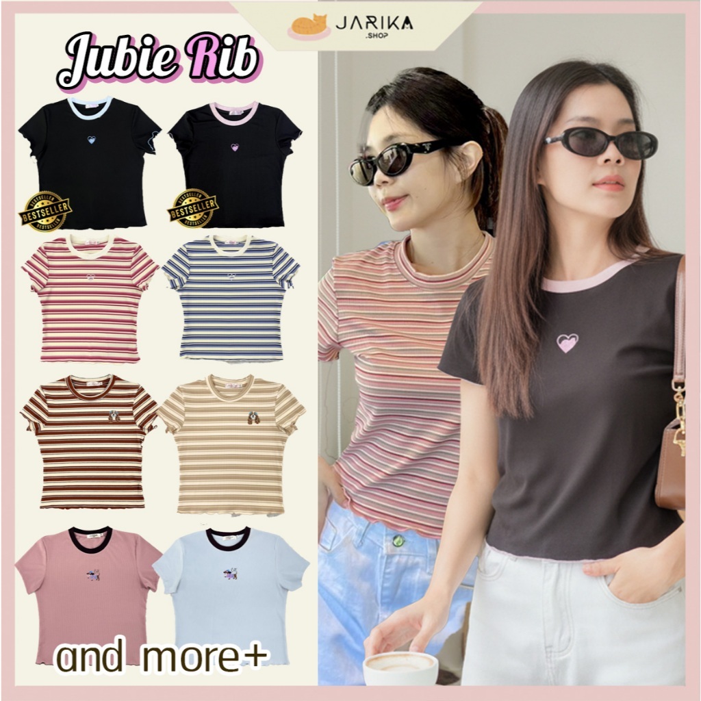 Jarika.shop - เสื้อคอกลมผ้าร่อง รุ่น Jubie Rib (จูบี้ ลิบ)( งานป้าย Jarika )