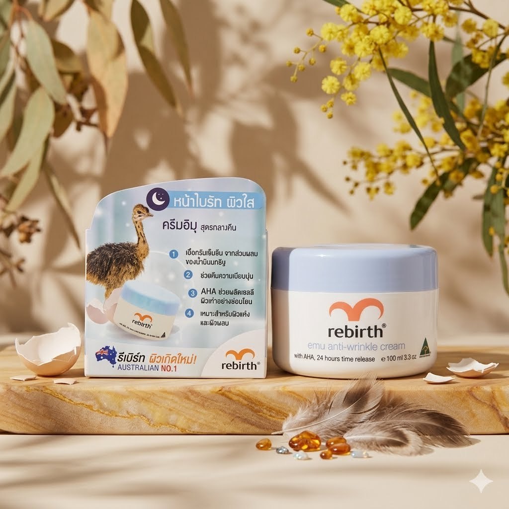 Rebirth Emu Anti-Wrinkle Cream With AHA 100 กรัม