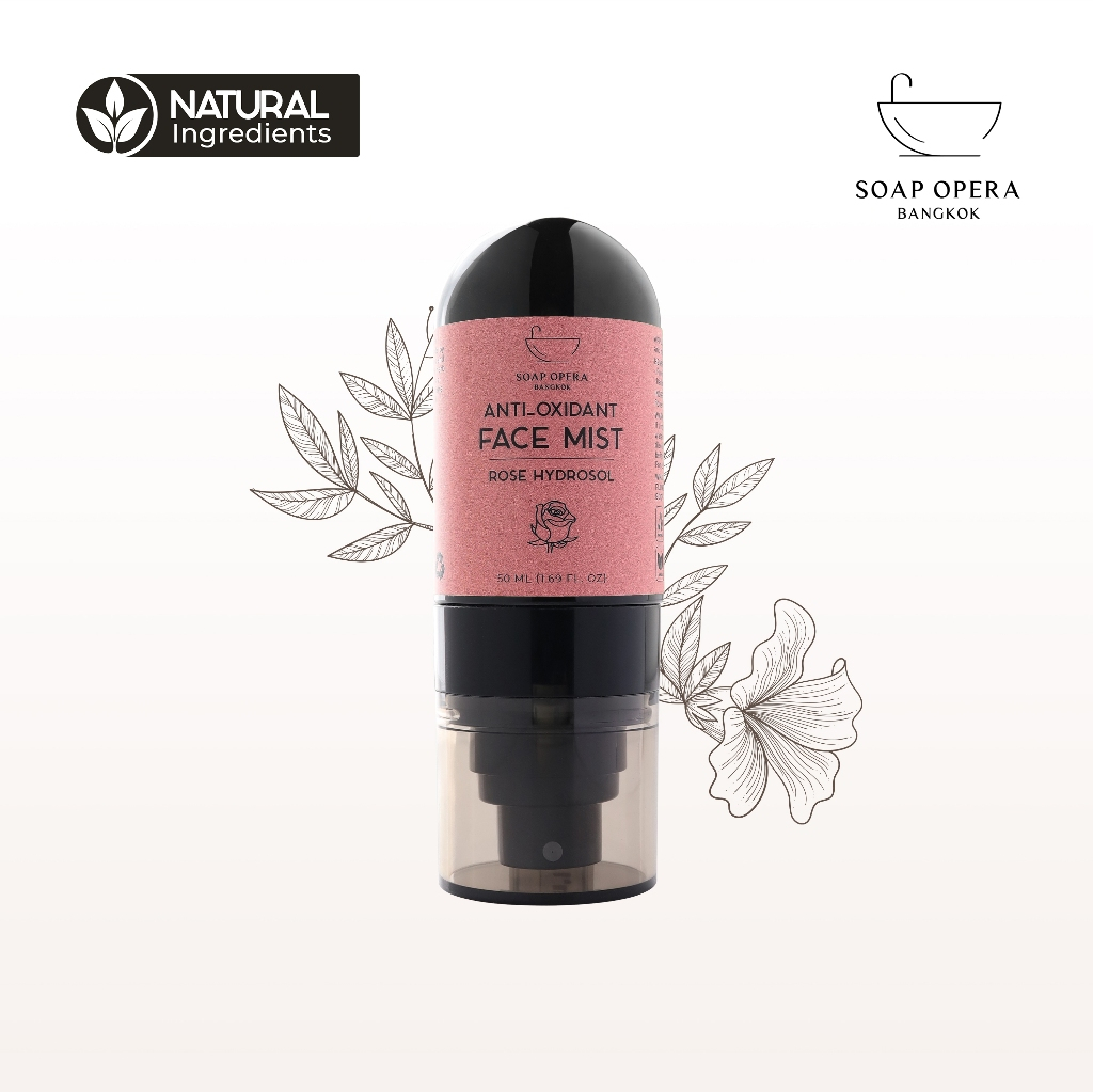 Soap Opera สเปรย์น้ำกุหลาบ (Rose Hydrosol) เฟซมิสต์ต้านอนุมูลอิสระ ผิวกระจ่างใส