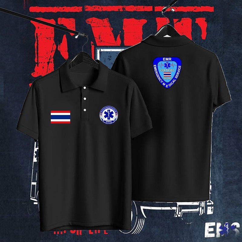 ร้อน!! เสื้อโปโล EMS 1669 PL H-3 โปโล คุณภาพสูง ทนทาน นุ่มสบาย EMS 1669 PL H-3polo shirt， เพศฟรี S-3