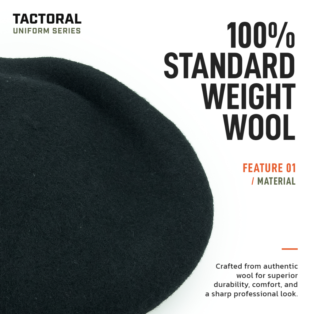 Tactoral بيريه عسكري صوف 100% — صورة 2