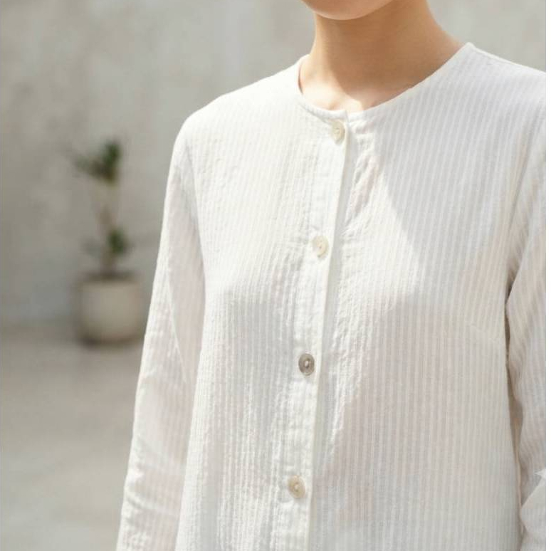 เสื้อลินินเรย่อนผ้ามีลาย Villager 40/29