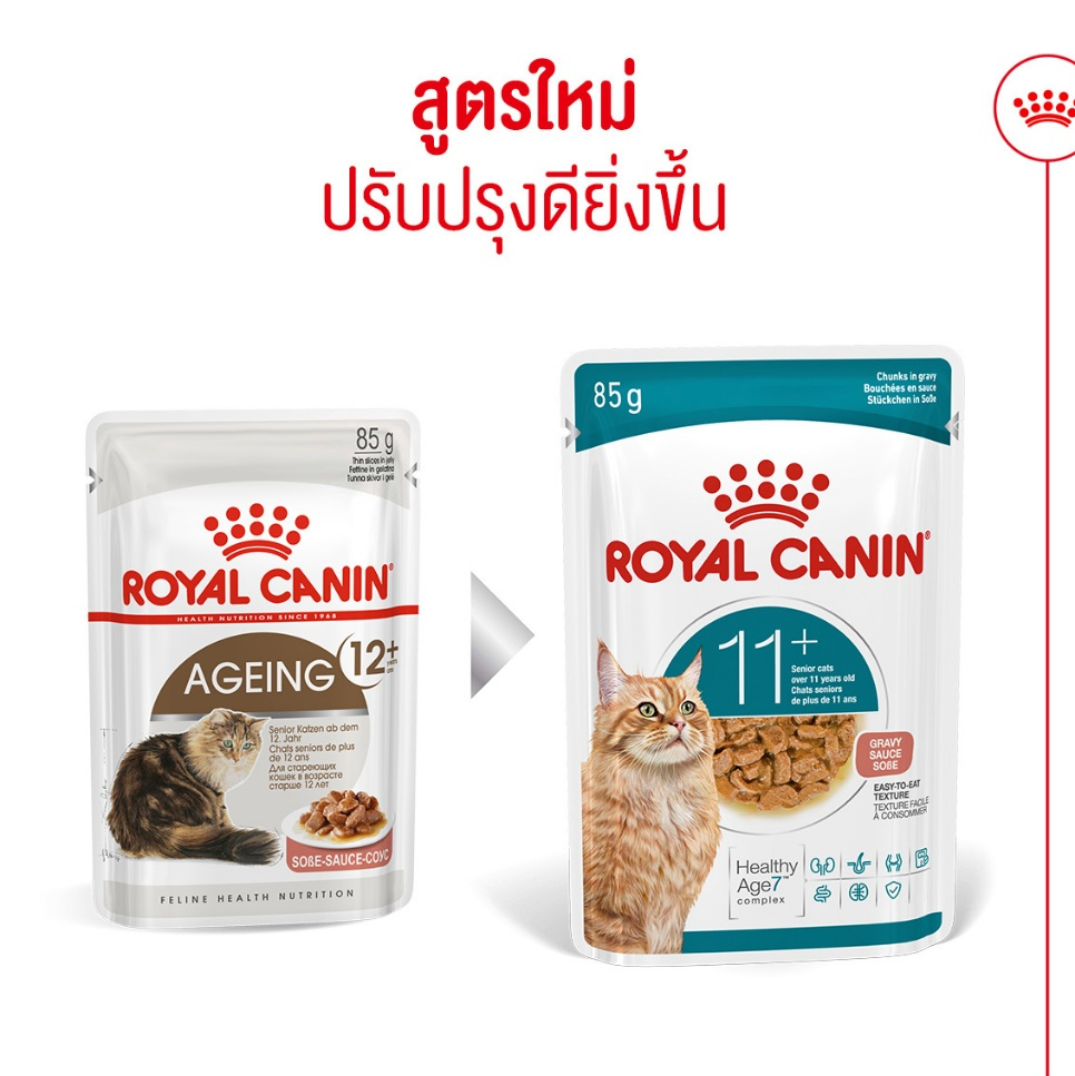 Royal Canin Ageing 11+ طعام قطط كبيرة رطب بالمرق (12 كيس) — صورة 3