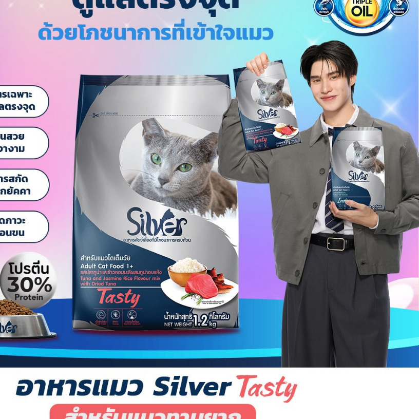 Silver طعام قطط جاف بريميوم 1.2 كغ × 2 — صورة 5