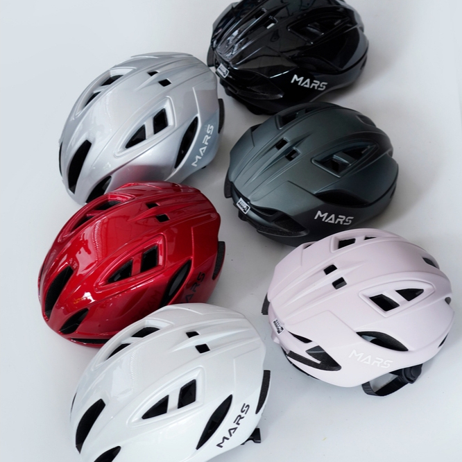 หมวกจักรยาน MARS H2 Aerodynamic In-Mold น้ำหนัก 235g ช่องลม 15 ช่อง สี Pearlized