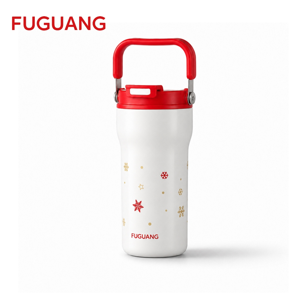 Fuguang แก้วเก็บความเย็น เก็บร้อน 6 ชม. เก็บเย็น 24 ชม. สแตนเลส 316L 630ml แก้วน้ำพกพามีหูหิ้ว Thermal Cup
