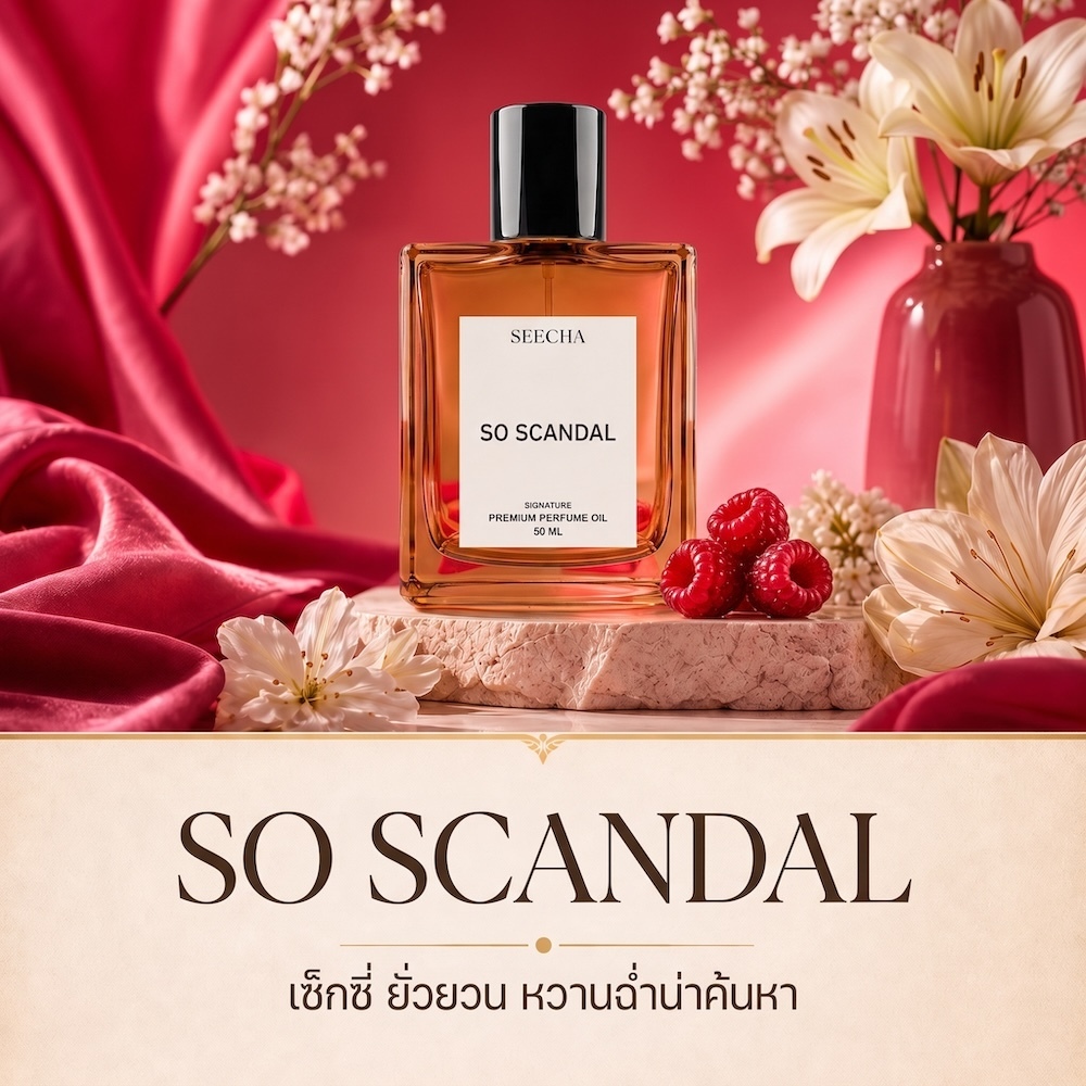 66 SO SCANDAL โซ สแกนดัล ( ยกขาแดง ) Seecha Oil Perfume น้ำหอมสีชา ขนาด 50ML ใช้นาน 1-2 เดือน