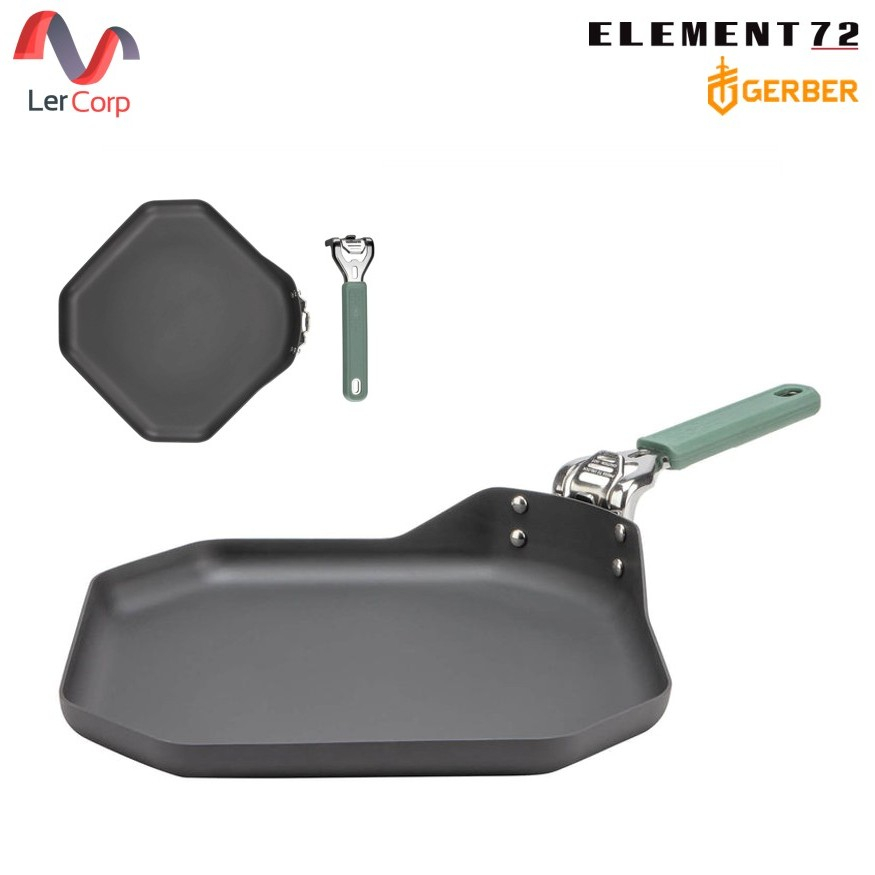 (Element72)GERBER กระทะแบนเหลี่ยม ด้ามถอดได้ 11 นิ้ว รุ่น COMPLEAT GRIDDLE