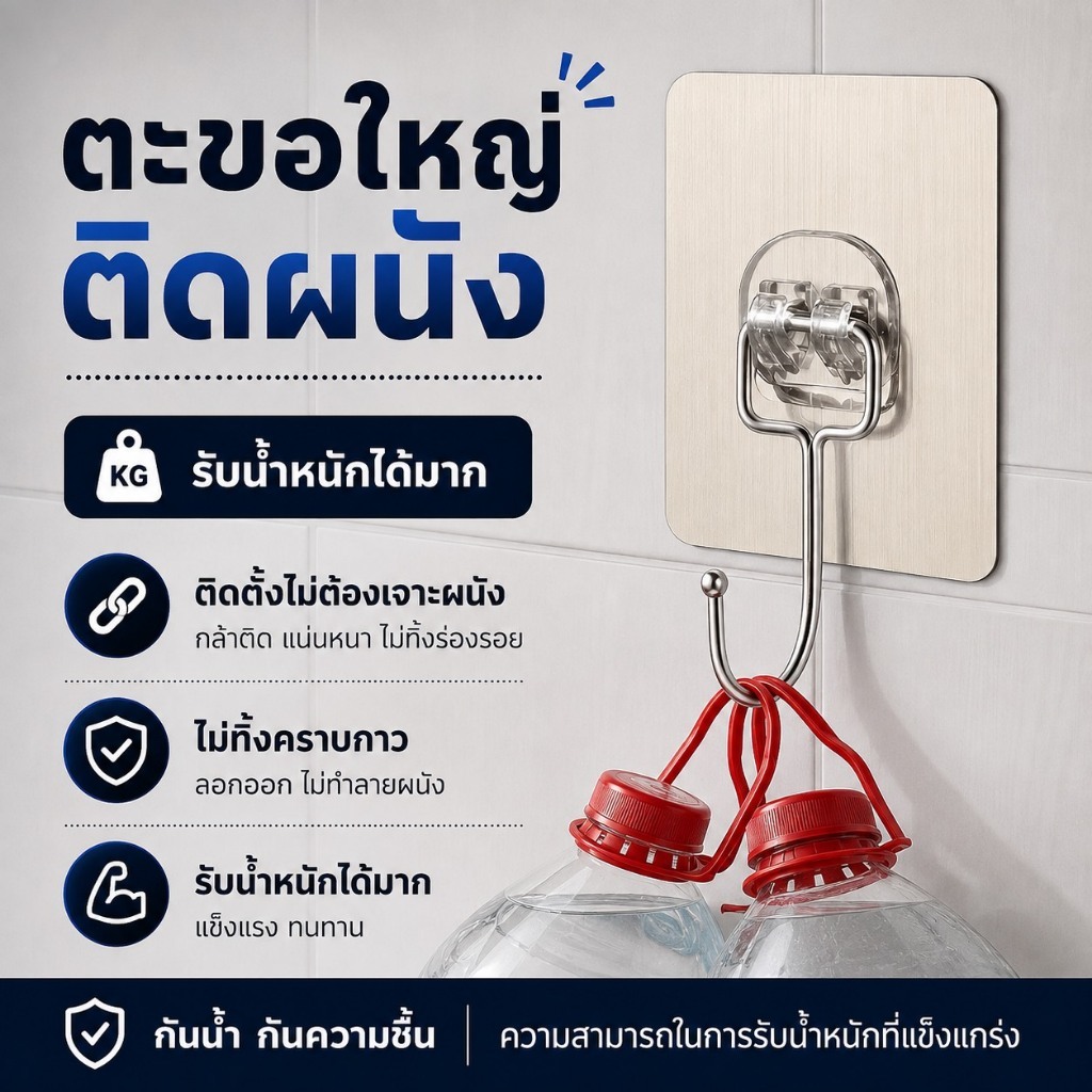 [ส่งจากไทย]MKbrabra ตะขอแขวน แขวนอเนกประสงค์ ติดแน่น H010