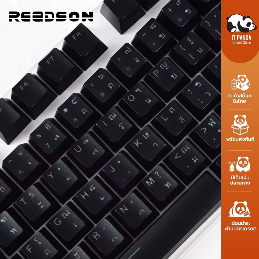 keycap ไทยไฟลอด Keycap ไทย 104 ปุ่ม คีย์แคปไทย Keycap Thai  Mechanical Keyboard