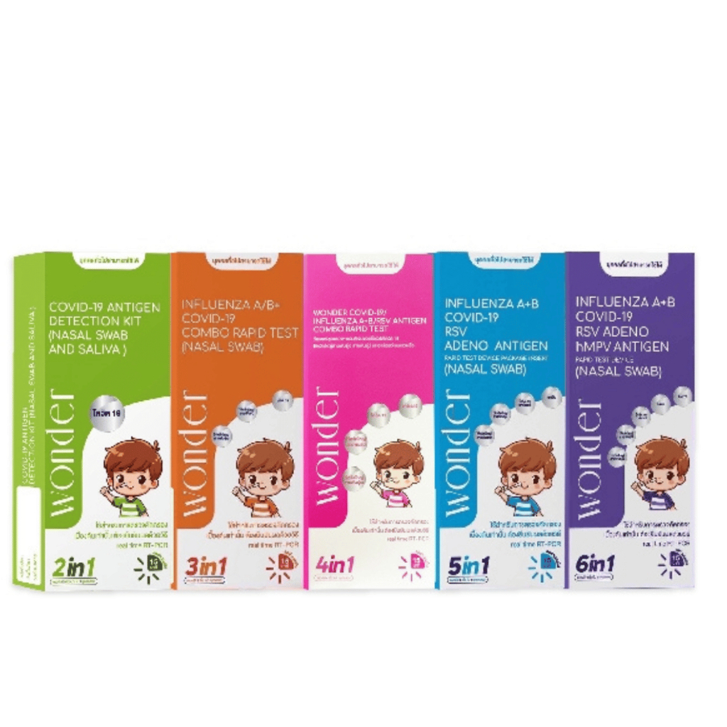 Wonder ชุดตรวจโควิด ไข้หวัดใหญ่ A,B/โควิด/RSV/Adeno/hMPV ATK Home Use 1 ชุด