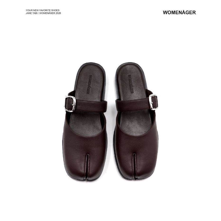 WOMENAGER - Jane Tabi สี Brown รองเท้าแตะคัทชูเปิดส้น สวมใส่ง่าย
