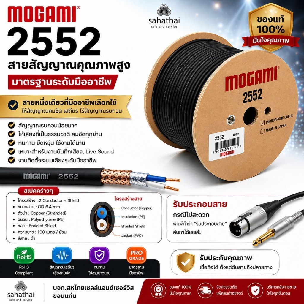Mogami 2552: สายไมโครโฟนบาลานซ์ระดับโปร ในราคาประหยัดที่สุด! นิ่มพิเศษ ยืดหยุ่นสูง คืนโทนเสียงที่แท้