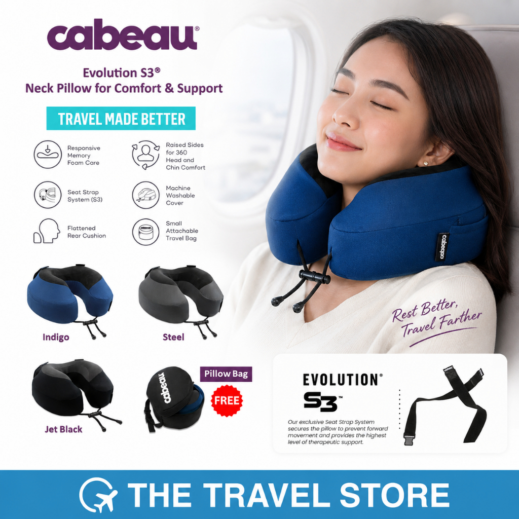 CABEAU Evolution S3® Neck Pillow หมอนรองคอเมมโมรี่โฟม 100% รุ่น S3 รองรับแรงกดทับได้ดีมาก!!!