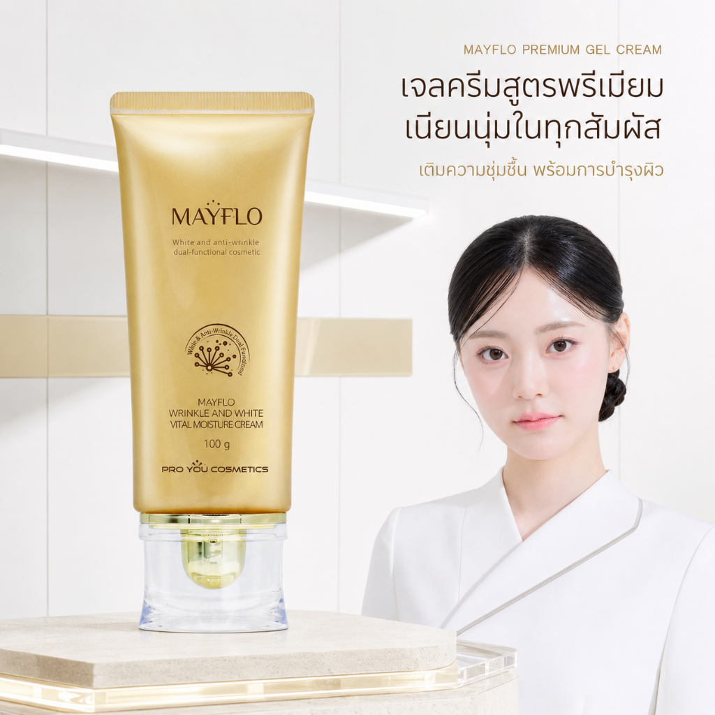 Proyou Mayflo Wrinkle And White Vital Moisture Cream (100g) โปรยู เวชสำอางเกาหลี : ครีมเจลสูตรพรีเมี่ยม