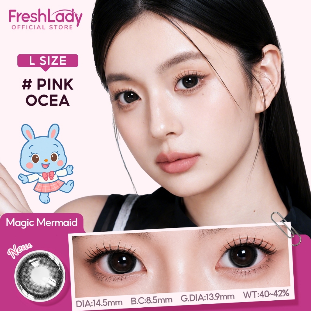 【FDA】Freshlady คอนแทคเลนส์สี คอนแทคเลนส์แบบใช้แล้วทิ้งรายวัน Magic Mermaid| Pink Ocea ชุด|14.5mm L size