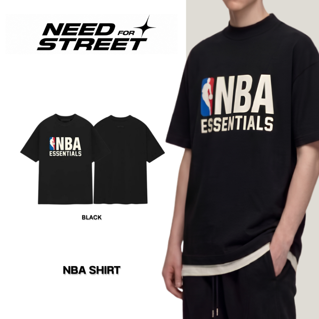 [Need4street] เสื้อ Ess ลาย nba สี ดำ-เทา
