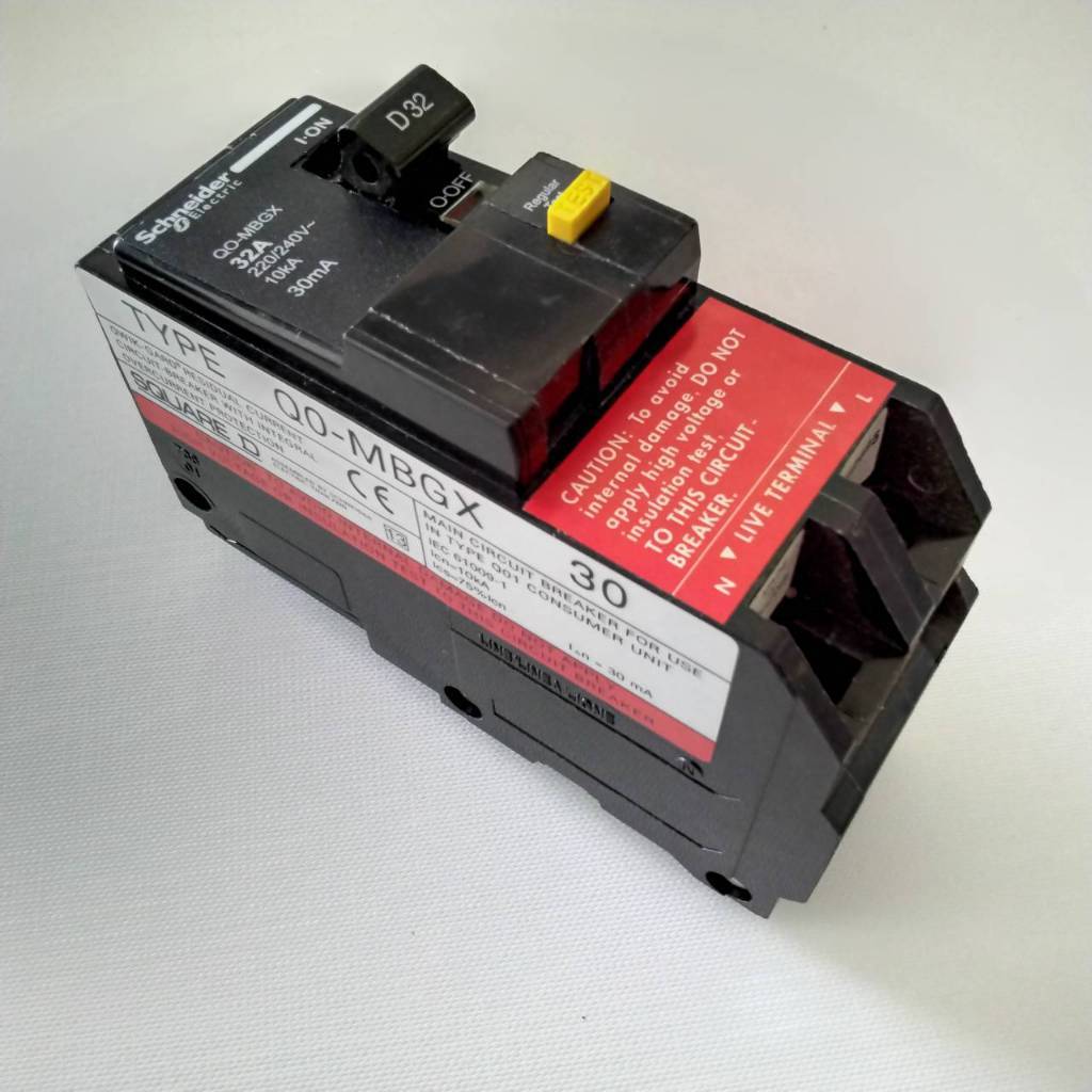 SCHNEIDER RCBO เมนเบรกเกอร์กันดูดเซอร์กิตเบรกเกอร์ QO232MBGX30T 2P 32A โล๊ะสต๊อค