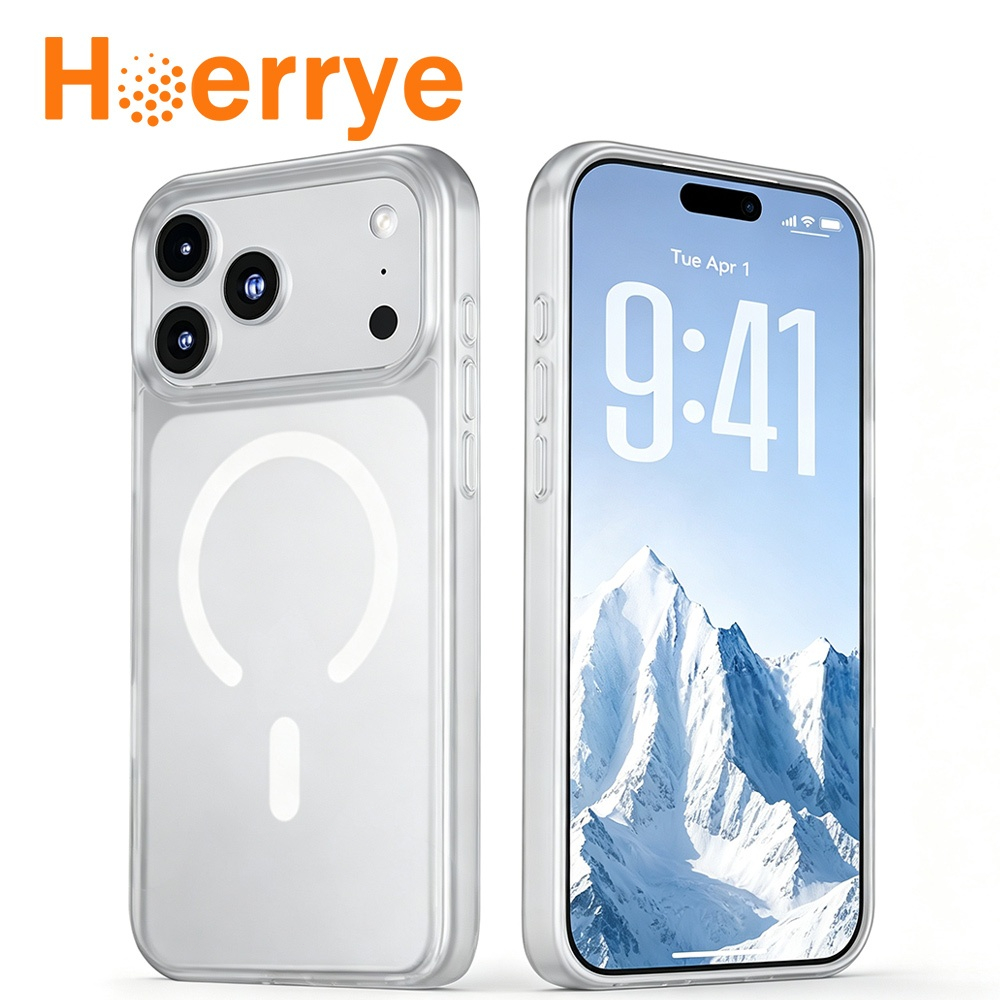 Hoerrye เคสใสฝ้า สำหรับ ไอโฟน 18ProMax 18Pro มีแม่เหล็ก กันรอยนิ้วมือ for iPhone 17 16 15 14 13 Pro Plus ไม่เหลือง