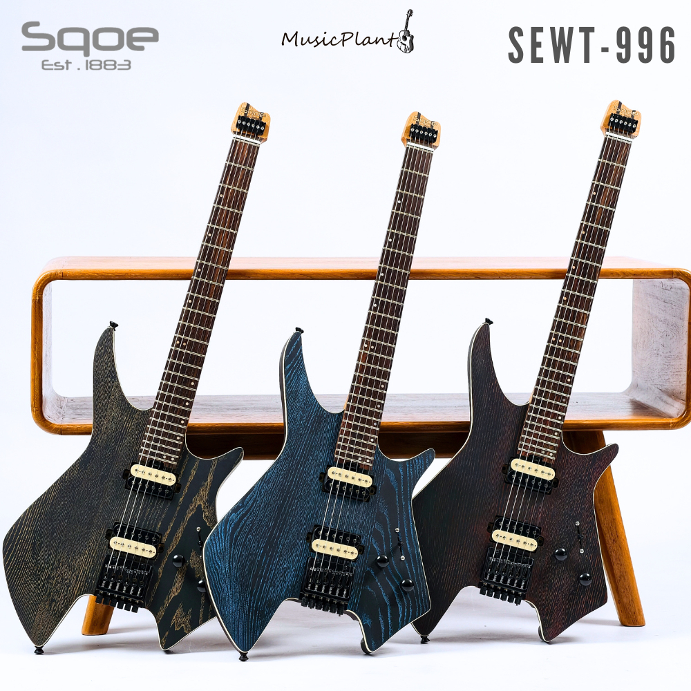 Sqoe กีตาร์ไฟฟ้าหัวตัด - Headless Guitar SEWT996 (6-String) พร้อมกระเป๋า