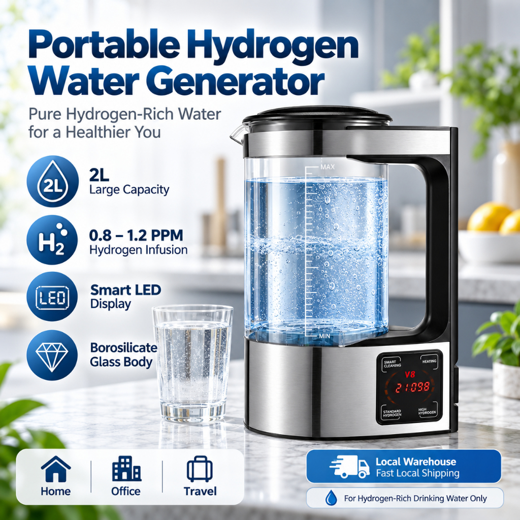 Hydrogen Water Generator Portable Water Ion Generator Hydrogen-Rich Water Bottle 2 Liters Large Capa